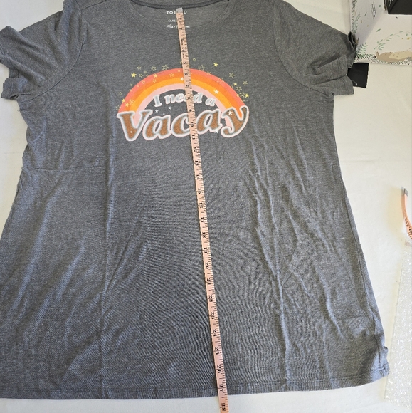 Torrid I need a Vacay Graphic Tee Shirt Plus Size Top Short Sleeve 1X Gray New - Picture 15 of 16